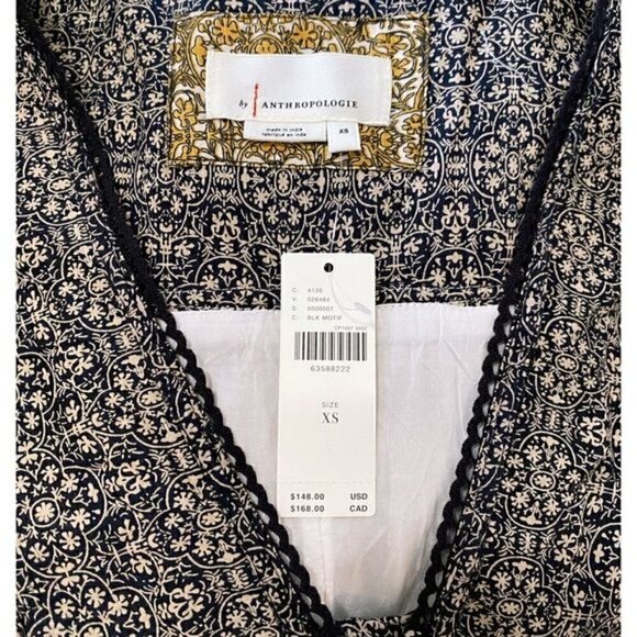 Anthropologie Astrid tunic mini dress  Size XS in black motif. New with tag - Picture 11 of 14